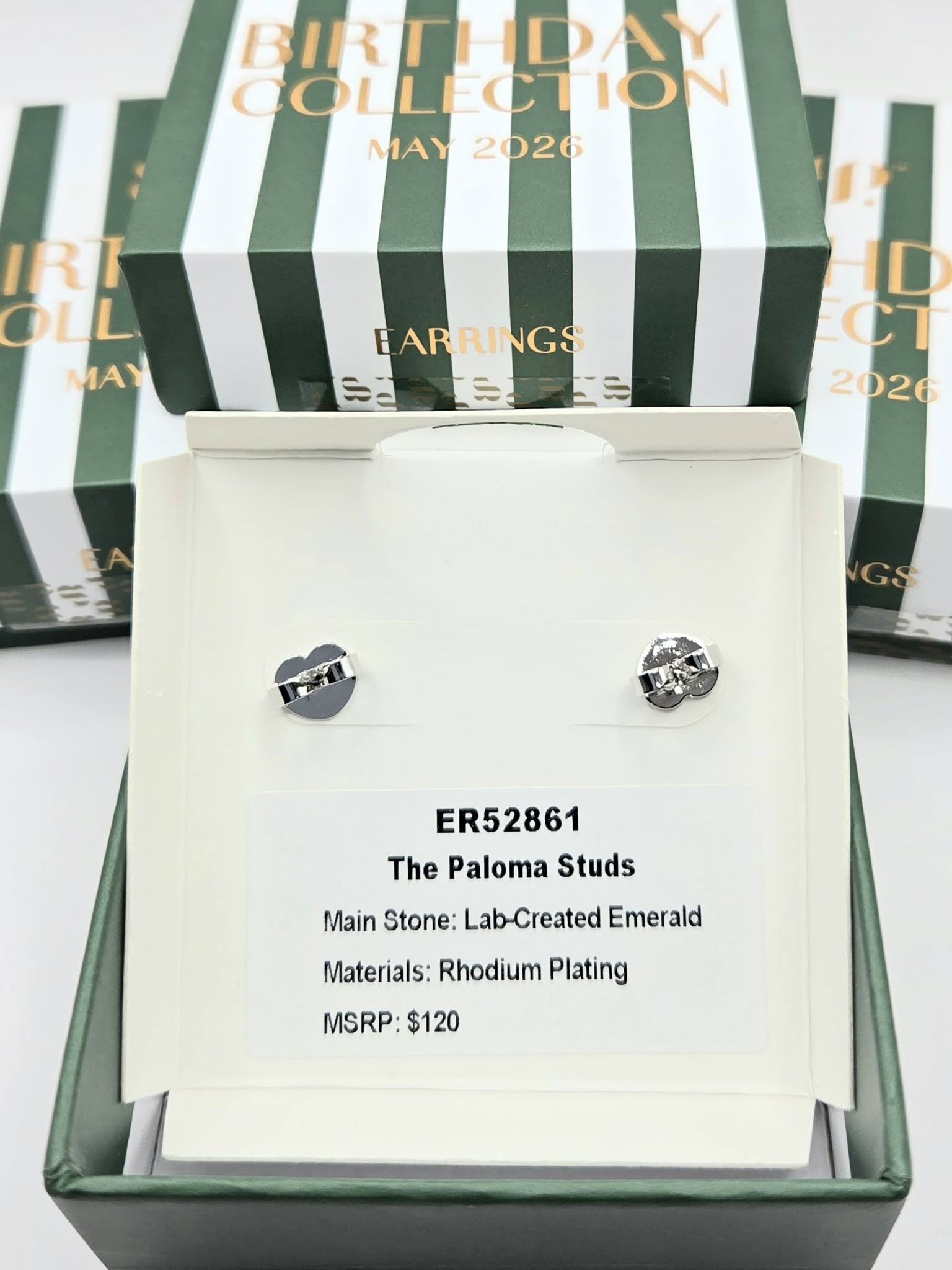 Bomb Party USA™ The Paloma Studs – Lab-Created Emerald Stud Earrings