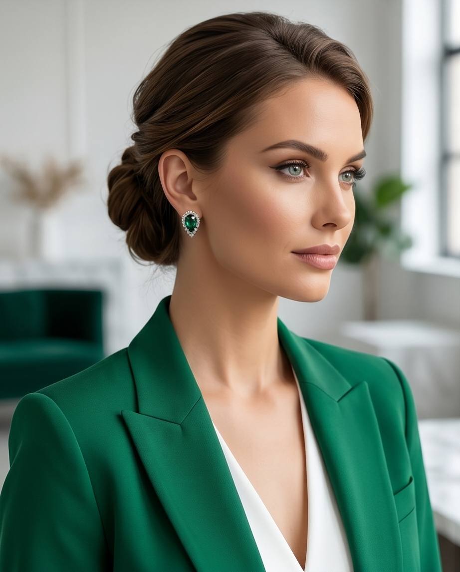 Bomb Party USA™ The Paloma Studs – Lab-Created Emerald Stud Earrings